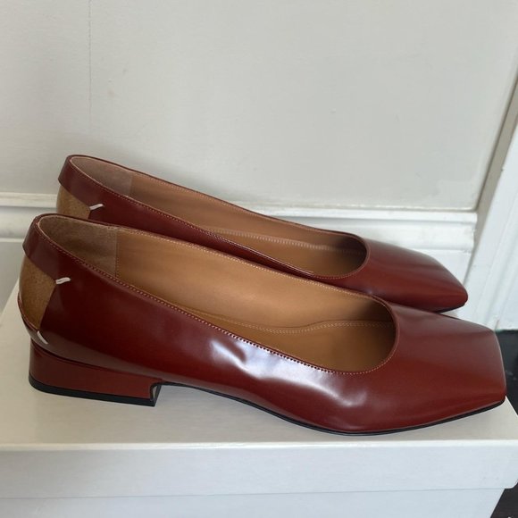 Maison Margiela Women´s Red and Burgundy Ballet-shoes